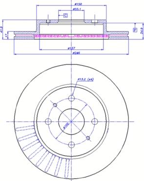 Delphi BG4128 - Тормозной диск parts5.com