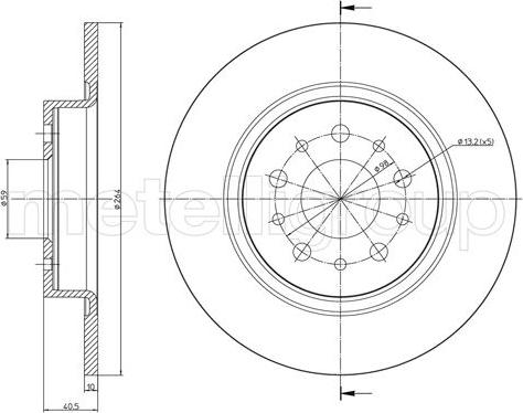 Cifam 800-1506C - Тормозной диск parts5.com