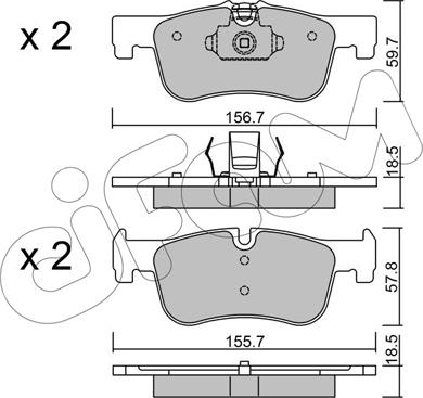 Cifam 822-959-0 - Тормозные колодки, дисковые, комплект parts5.com