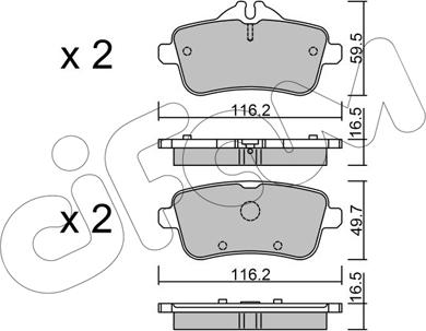 Cifam 822-968-3 - Тормозные колодки, дисковые, комплект parts5.com