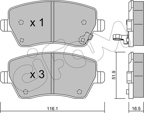 Cifam 822-485-1 - Тормозные колодки, дисковые, комплект parts5.com