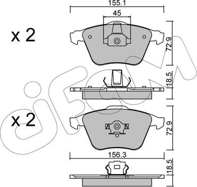 Cifam 822-549-3 - Тормозные колодки, дисковые, комплект parts5.com