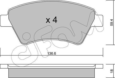 Cifam 822-544-0 - Тормозные колодки, дисковые, комплект parts5.com