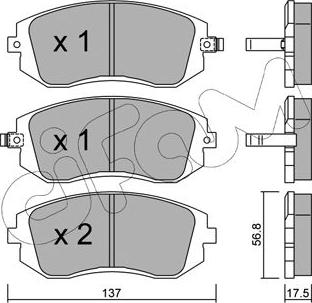 Cifam 822-500-0 - Тормозные колодки, дисковые, комплект parts5.com