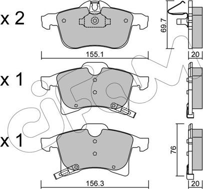 Cifam 822-539-0 - Тормозные колодки, дисковые, комплект parts5.com