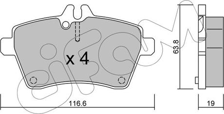 Cifam 822-646-0 - Тормозные колодки, дисковые, комплект parts5.com