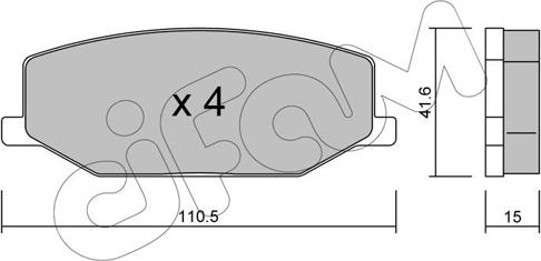 Cifam 822-097-0 - Тормозные колодки, дисковые, комплект parts5.com