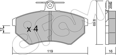 Cifam 822-050-0 - Тормозные колодки, дисковые, комплект parts5.com