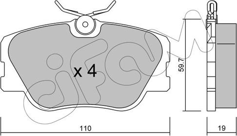 Cifam 822-061-0 - Тормозные колодки, дисковые, комплект parts5.com