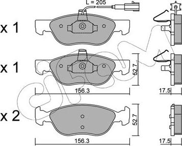 Cifam 822-082-0 - Тормозные колодки, дисковые, комплект parts5.com