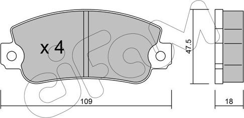 Cifam 822-033-0 - Тормозные колодки, дисковые, комплект parts5.com