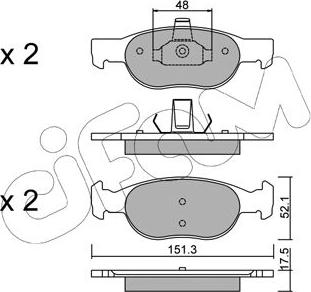 Cifam 822-079-2 - Тормозные колодки, дисковые, комплект parts5.com