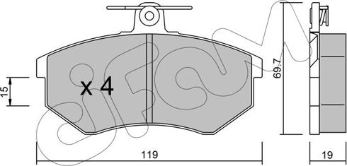 Cifam 822-148-0 - Тормозные колодки, дисковые, комплект parts5.com