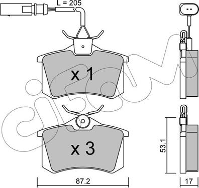 Cifam 822-100-3 - Тормозные колодки, дисковые, комплект parts5.com