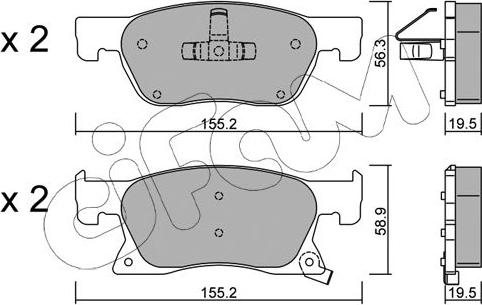 Cifam 822-1114-0 - Тормозные колодки, дисковые, комплект parts5.com