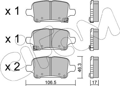 Cifam 822-1180-0 - Тормозные колодки, дисковые, комплект parts5.com