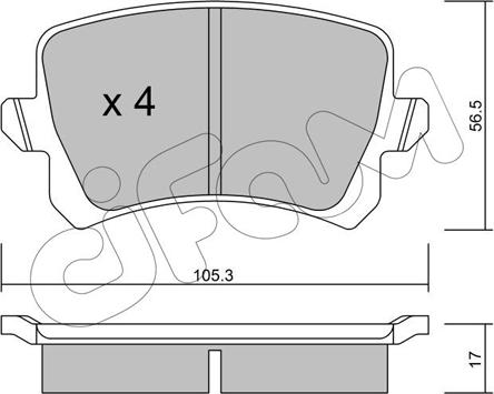 Cifam 822-806-0 - Тормозные колодки, дисковые, комплект parts5.com