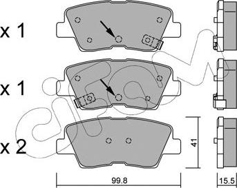 Cifam 822-886-1 - Тормозные колодки, дисковые, комплект parts5.com