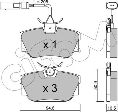 Cifam 822-346-1 - Тормозные колодки, дисковые, комплект parts5.com