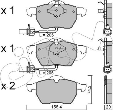 Cifam 822-314-0 - Тормозные колодки, дисковые, комплект parts5.com