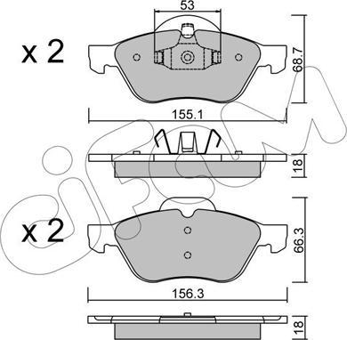 Cifam 822-335-0 - Тормозные колодки, дисковые, комплект parts5.com