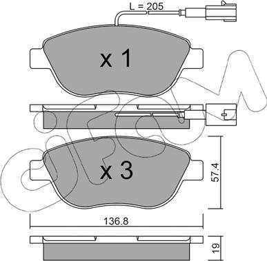 Cifam 822-322-0 - Тормозные колодки, дисковые, комплект parts5.com