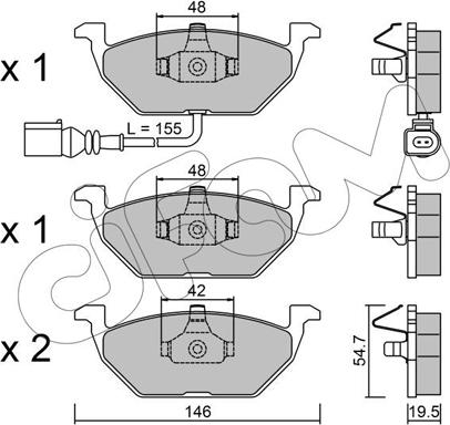 Cifam 822-211-2 - Тормозные колодки, дисковые, комплект parts5.com