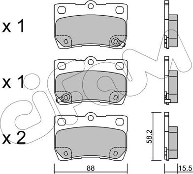 Cifam 822-761-0 - Тормозные колодки, дисковые, комплект parts5.com