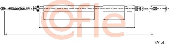 Cofle 92.491.4 - Тросик, cтояночный тормоз parts5.com