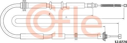 Cofle 92120774 - Тросик, cтояночный тормоз parts5.com