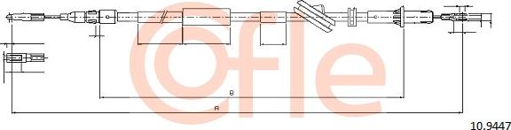 Cofle 10.9447 - Тросик, cтояночный тормоз parts5.com