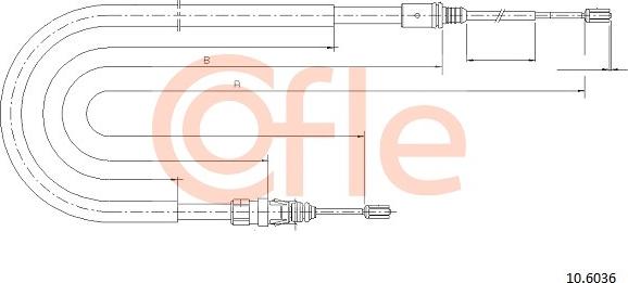 Cofle 10.6036 - Тросик, cтояночный тормоз parts5.com