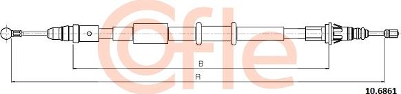 Cofle 10.6861 - Тросик, cтояночный тормоз parts5.com