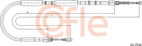 Cofle 10.7536 - Тросик, cтояночный тормоз parts5.com