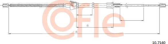 Cofle 10.7140 - Тросик, cтояночный тормоз parts5.com