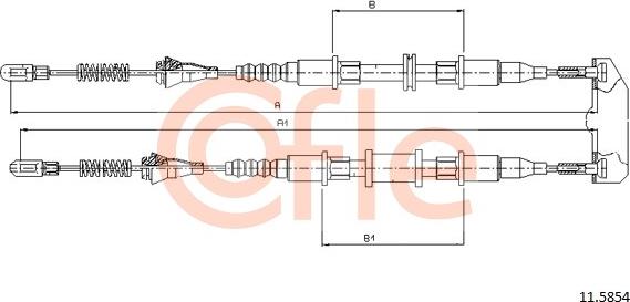 Cofle 11.5854 - Тросик, cтояночный тормоз parts5.com