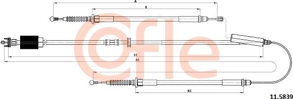 Cofle 92.11.5839 - Тросик, cтояночный тормоз parts5.com