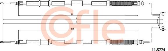 Cofle 11.5774 - Тросик, cтояночный тормоз parts5.com