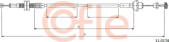 Cofle 11.0174 - Тросик газа parts5.com