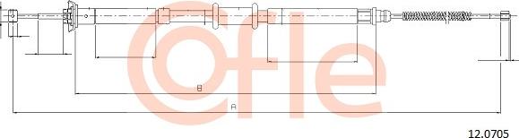 Cofle 12.0705 - Тросик, cтояночный тормоз parts5.com