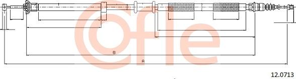 Cofle 12.0713 - Тросик, cтояночный тормоз parts5.com