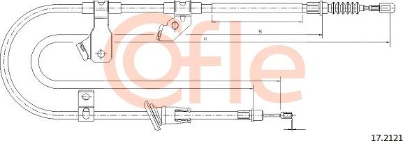 Cofle 17.2121 - Cable de accionamiento, freno de estacionamiento parts5.com