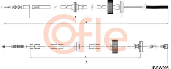 Cofle 1E.BW005 - Тросик, cтояночный тормоз parts5.com