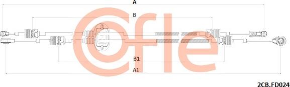 Cofle 2CB.FD024 - Трос, ступенчатая коробка передач parts5.com