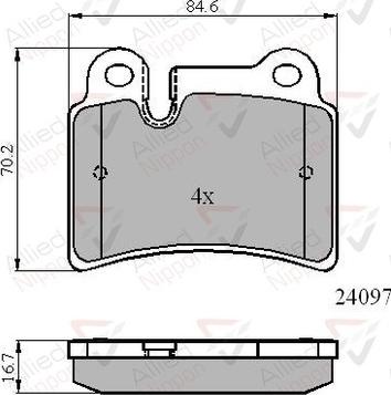 GMC 2409701 - Тормозные колодки, дисковые, комплект parts5.com