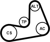 Continental CTAM 6PK986K2 - Поликлиновый ременный комплект parts5.com