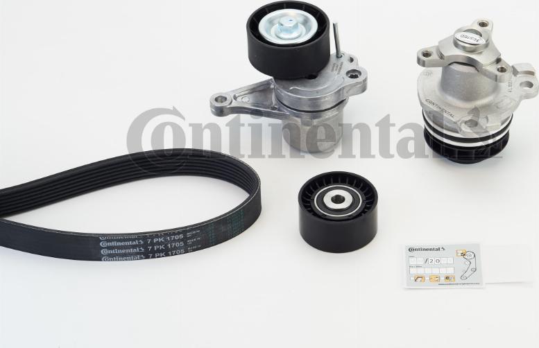 Continental CTAM 7PK1705WP1 - Водяной насос + комплект ручейковых ремней parts5.com