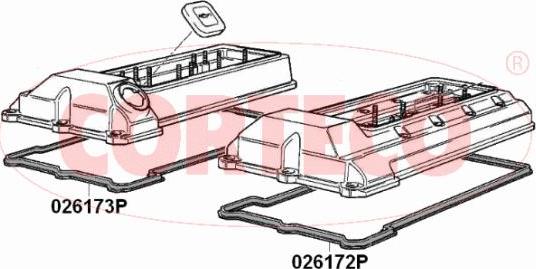 Corteco 026173P - Прокладка, крышка головки цилиндра parts5.com