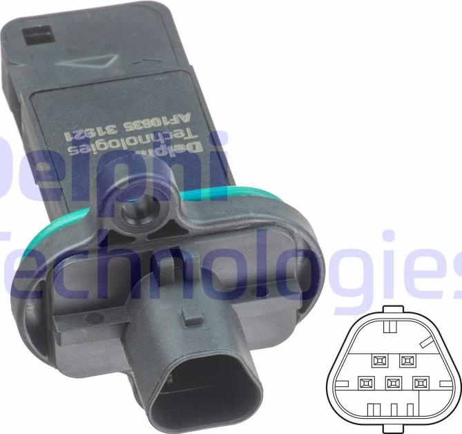 Delphi AF10635-12B1 - Датчик потока, массы воздуха parts5.com