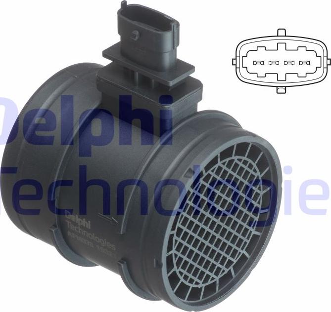 Delphi AF10378-12B1 - Датчик потока, массы воздуха parts5.com